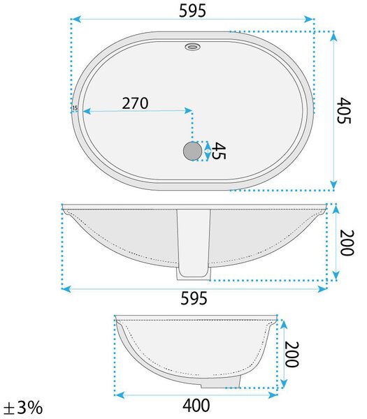 Lavabo sottopiano Rea Niva
