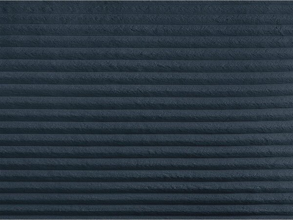 Divano angolare in blu scuro allungabile (con penisola a sinistra) con rivestimento in velluto a coste Lucien – Bobochic Paris