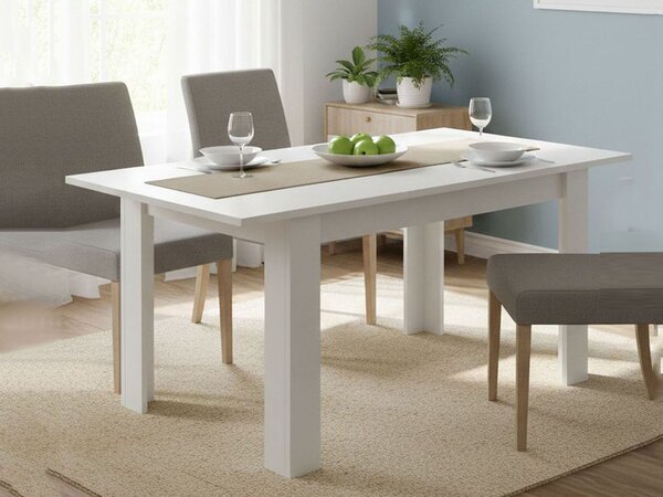 Tavolo allungabile moderno 6-8 posti 140/190x90cm bianco lucido - Dencio
