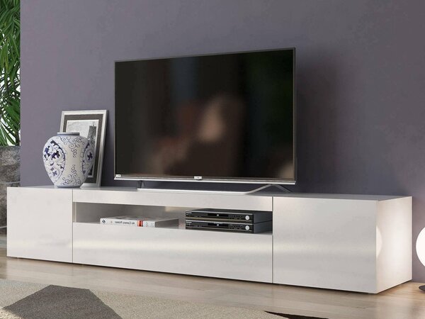 Porta TV bianco lucido 200x40x37h cm 3 ante - Amore