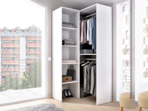 Cabina armadio angolare 5 ripiani bianca 79x185h cm - Arpagone