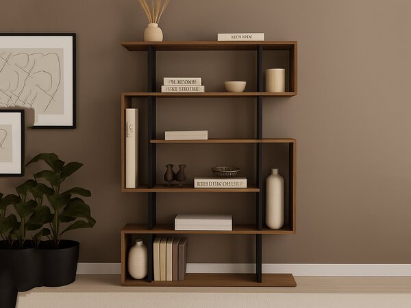 Libreria salvaspazio quercia e antracite 110x161h cm - Agamermis