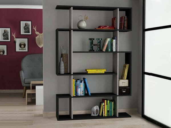 Libreria verticale antracite e beige 110x161h cm - Agamermis