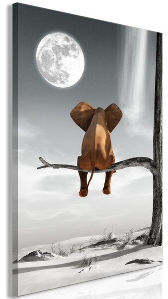 Quadro Elephant and Moon (1 Part) Vertical