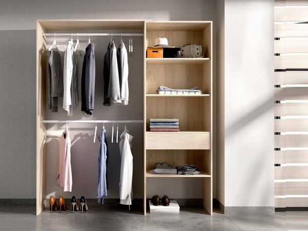 Cabina armadio con ripiani regolabili rovere 160x187h cm - Fauno