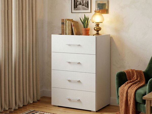 Cassettiera in legno bianca e cemento 50x87h cm - Avim