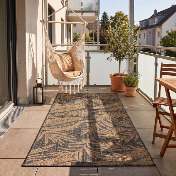 Tappeto da interno/esterno nero/marrone 80x150 cm Mira 1451 – Ayyildiz Carpets