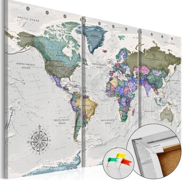 Quadri di sughero World Destinations (3 Parts) [Cork Map]