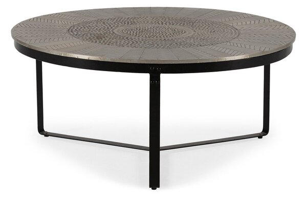 Tavolino da salotto rotondo nero/grigio opaco ø 90 cm Clarisa – MOME