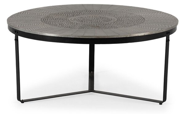 Tavolino da salotto rotondo nero/grigio opaco ø 90 cm Clarisa – MOME