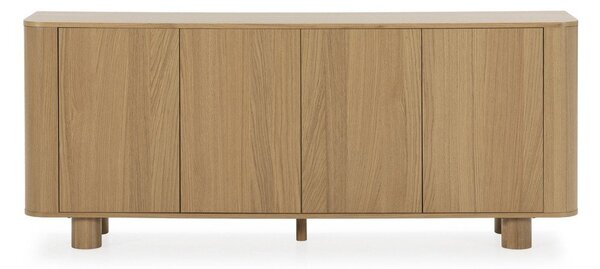 Cassettiera di colore naturale con effetto rovere 180x75x40 cm Padoc – MOME