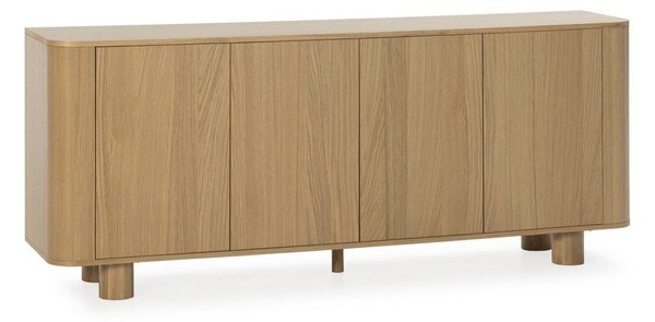 Cassettiera di colore naturale con effetto rovere 180x75x40 cm Padoc – MOME