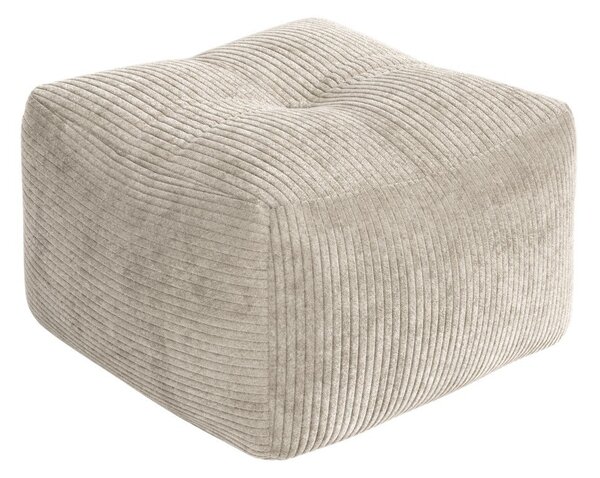 Poggiapiedi beige/color crema con rivestimento in velluto a coste Buddy – Karup