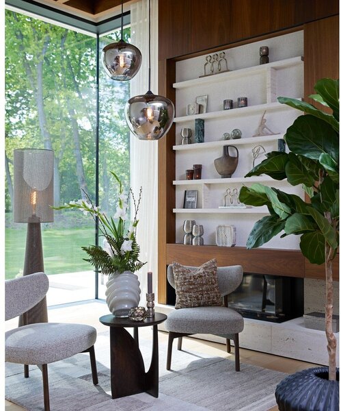 Lampada da terra marrone con paralume in tessuto (altezza totale 180 cm) Micky – Light & Living