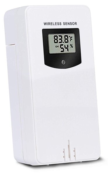 Sensore esterno Newentor per stazione meteorologica, sensore wireless, termometro-igrometro da esterno, compatibile solo con le stazioni meteorologiche FJ3378 e FJ3883B, colore bianco (solo sensore esterno)