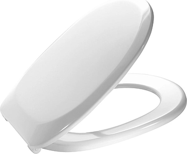 MKW Sedile WC EURO Kadett Plus con coperchio e cerniera metallica, bianco, 1 pz