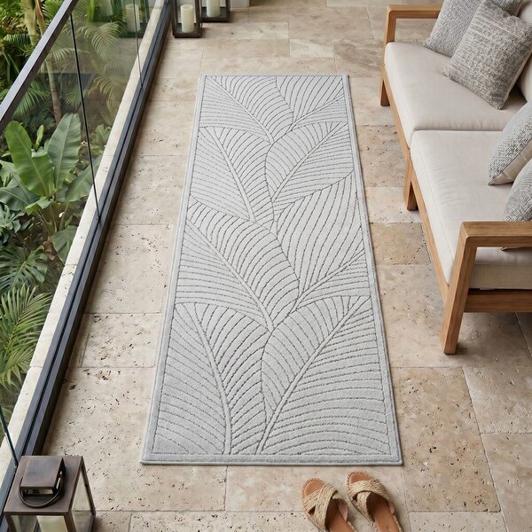 Passatoia da interno ed esterno argentata 80x250 cm Nova 1203 – Ayyildiz Carpets