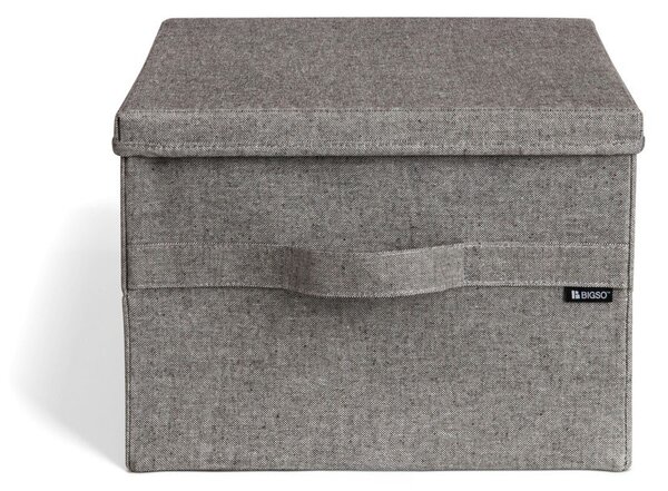 Scatola con coperchio grigia in tessuto 36x46x25 cm Soft Storage Large – Bigso
