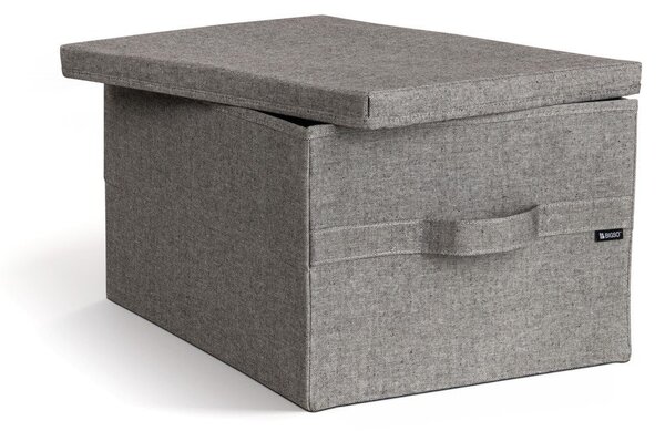 Scatola con coperchio grigia in tessuto 36x46x25 cm Soft Storage Large – Bigso