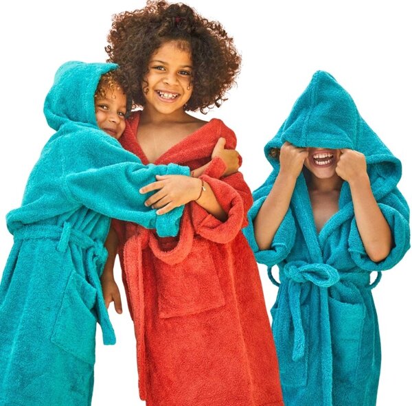 Accappatoio bambino e asciugamano in spugna Perla Biancoperla