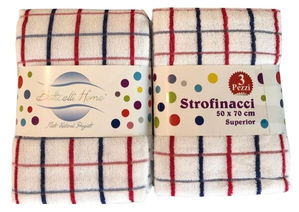 Strofinacci cucina 3 pezzi in cotone Botticelli Home Superior