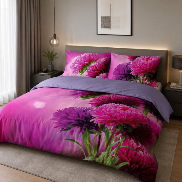 Completo Lenzuola Copriletto Matrimoniale Botticelli Home in Stampa Digitale 4D Magico Fiore