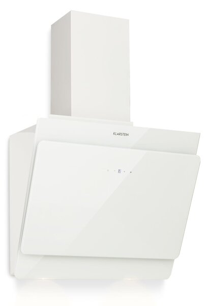 Klarstein Aurica 60 - Cappa aspirante, 60 cm, 600 m³/h, LED, Touch, vetro, bianco