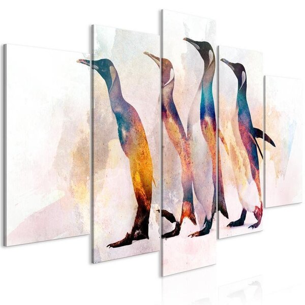 Quadro Penguin Wandering (5 Parts) Wide
