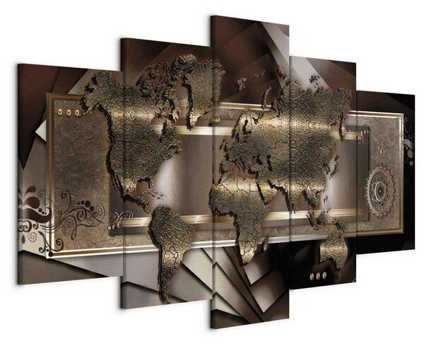 Quadro Mappa marrone castagna
