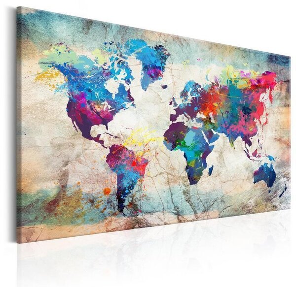 Quadro World Map Colourful Madness
