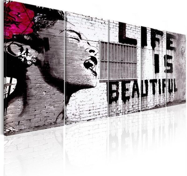 Quadro Banksy Life is Beautiful