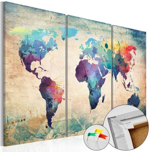 Quadri di sughero Rainbow Map [Cork Map]