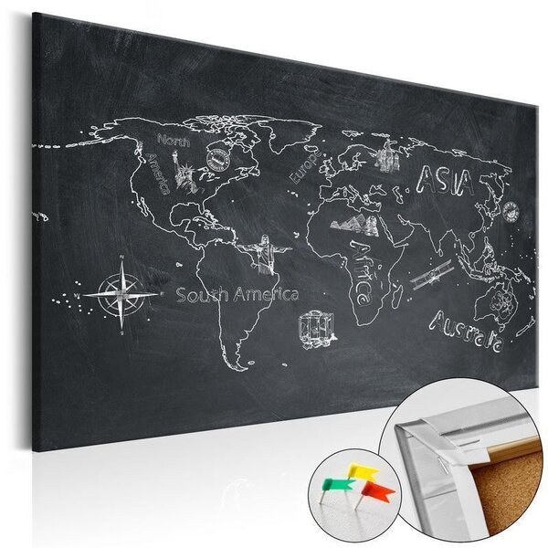 Quadri di sughero Travel broadens the Mind [Cork Map]