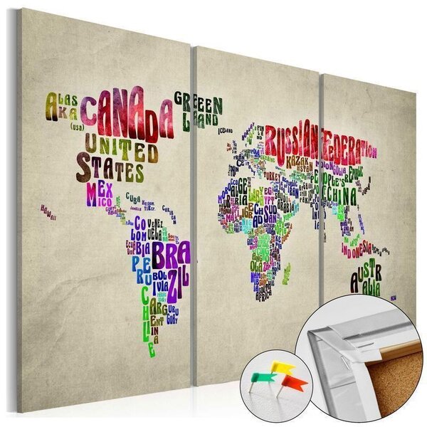 Quadri di sughero Colorful Countries [Cork Map]
