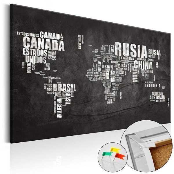 Quadri di sughero Spanish Geography [Cork Map Spanish Text]
