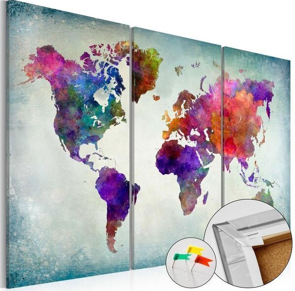 Quadri di sughero World in Colors [Cork Map]