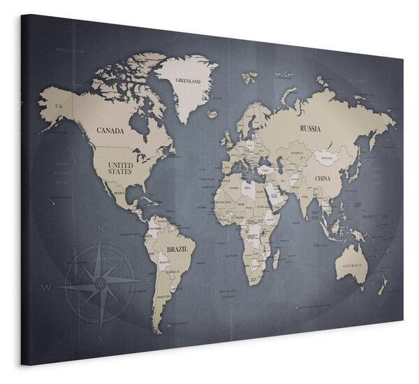 Quadro World Map: Shades of Grey