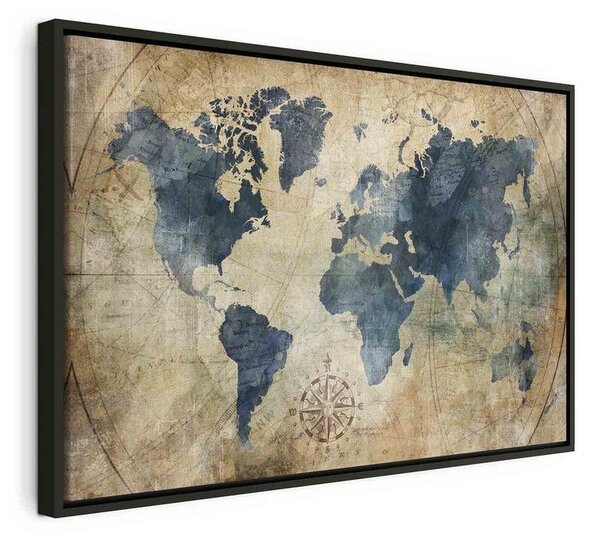 Quadro Retro Map (1 Part) Wide