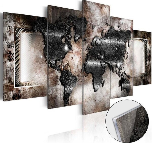 Quadri su vetro acrilico Graphite Map [Glass]