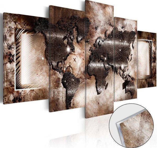Quadri su vetro acrilico Platinum Map [Glass]