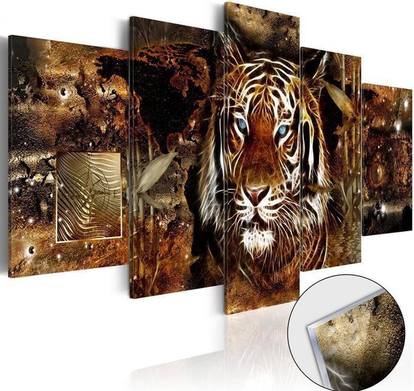 Quadri su vetro acrilico Golden Jungle [Glass]