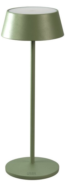 Konstsmide 7839-630 Menton USB lampada da tavolo | verde menta | per interni | senza fili | 2200K/2700K | 9-20 h di durata della batteria | 11 x 11 x 30 cm | inclusa stazione di ricarica
