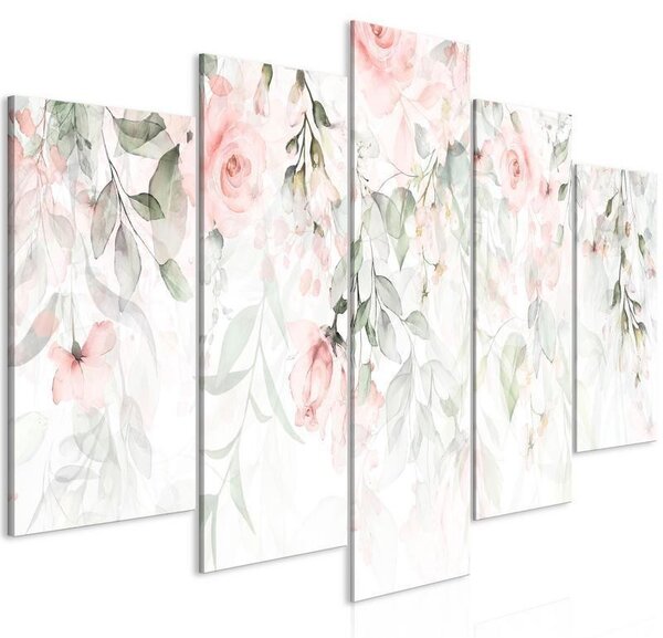 Quadro - Waterfall of Roses (5 Parts) Wide - First Variant