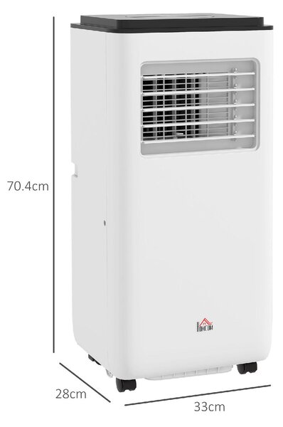 DecHome Condizionatore Portatile 7000 BTU/h Climatizzatore solo Freddo Funzione Deumidificatore con Telecomando e Timer colore Bianco - 80V0WT