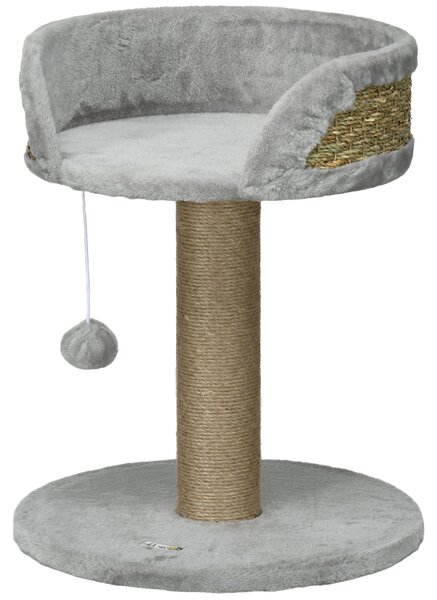 PawHut Tiragraffi piccolo, 49 cm, tiragraffi per gatti con pallina, color caffè