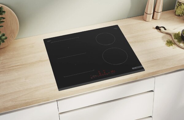 Bosch Piano Cottura Induzione da Incasso 4 Fuochi Larghezza 60 cm in Vetroceramica colore Nero - PVS631HB1E Serie 6