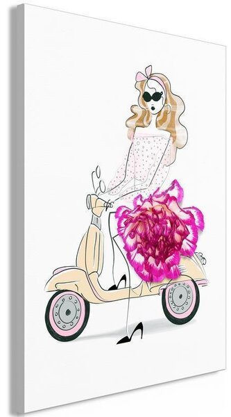 Quadro - Girl on a Scooter (1 Part) Vertical