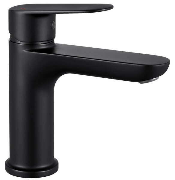 Miscelatore per lavabo, monocomando, struttura in lega di zinco resistente, colore nero, acciaio inossidabile, attacco G3/8