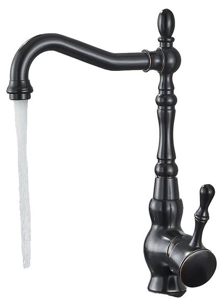 Miscelatore per lavabo, da montare a parete, monocomando, colore nero, modello A-a