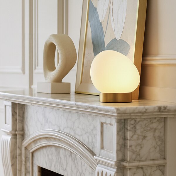 Lampada da tavolo di design in ottone con vetro opale - Sally
